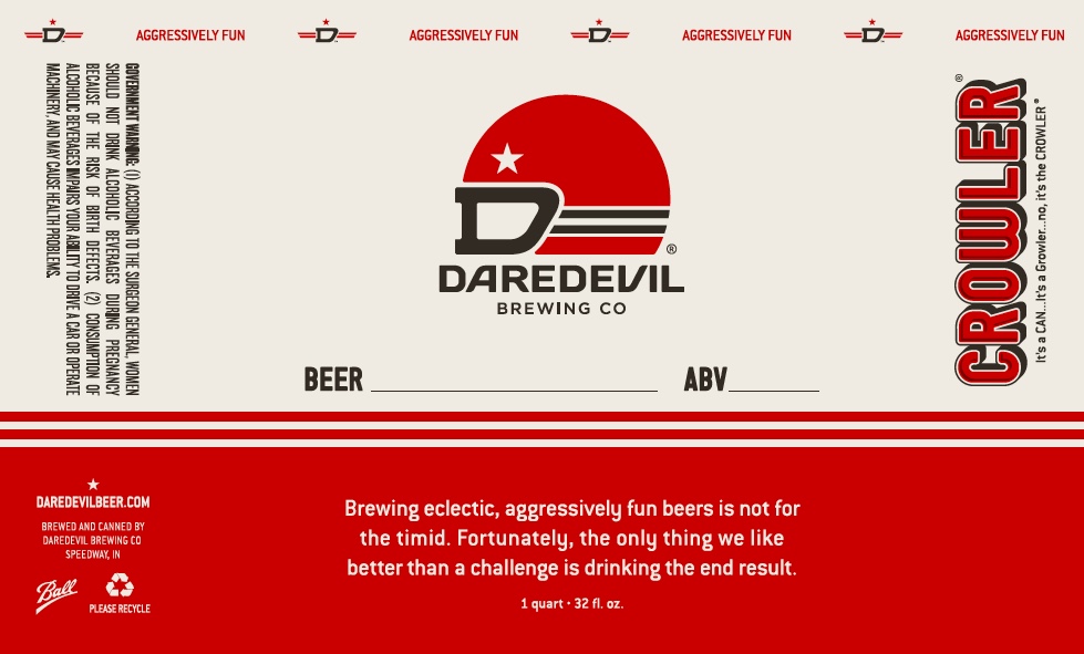 Daredevil Brewing Co | Crowler Label